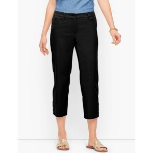 Talbots Women's Slim Leg Perfect Skimmer Pedal Pusher Black Pants 1Xp